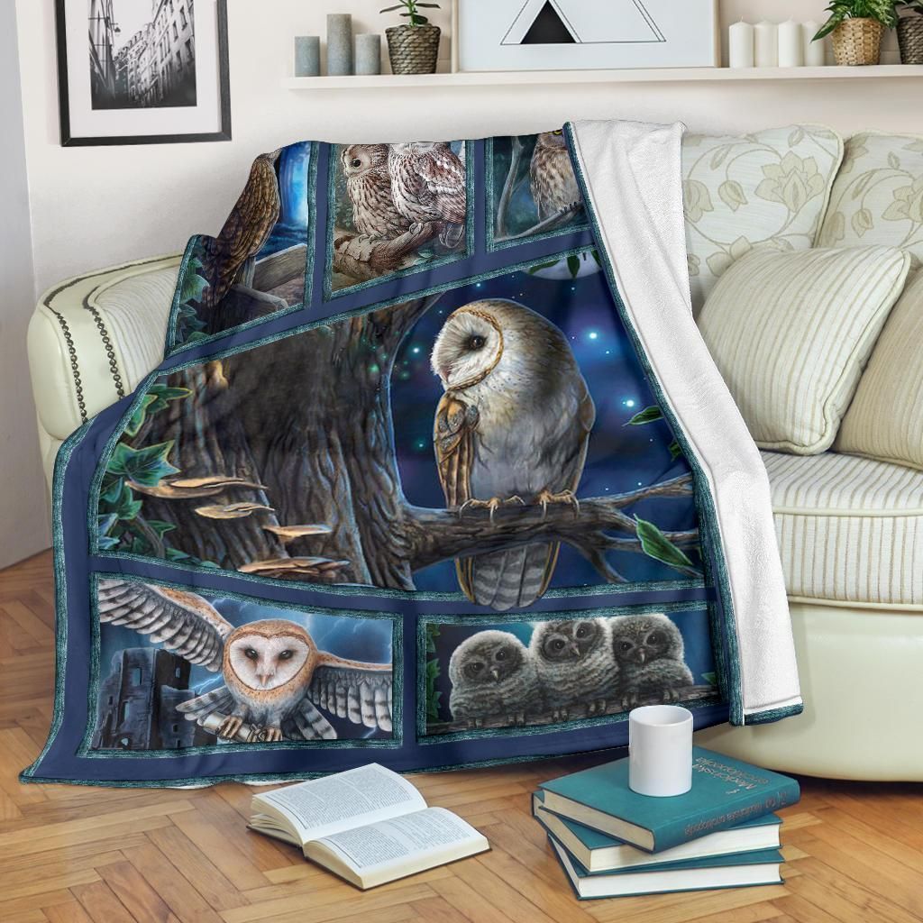 Owl Sherpa Fleece Blanket