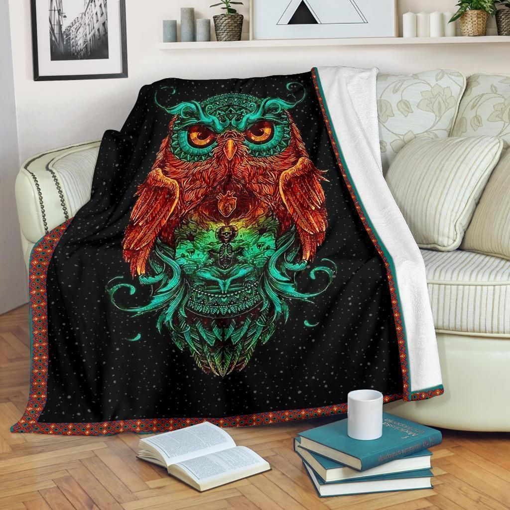 Owl Sherpa Fleece Blanket
