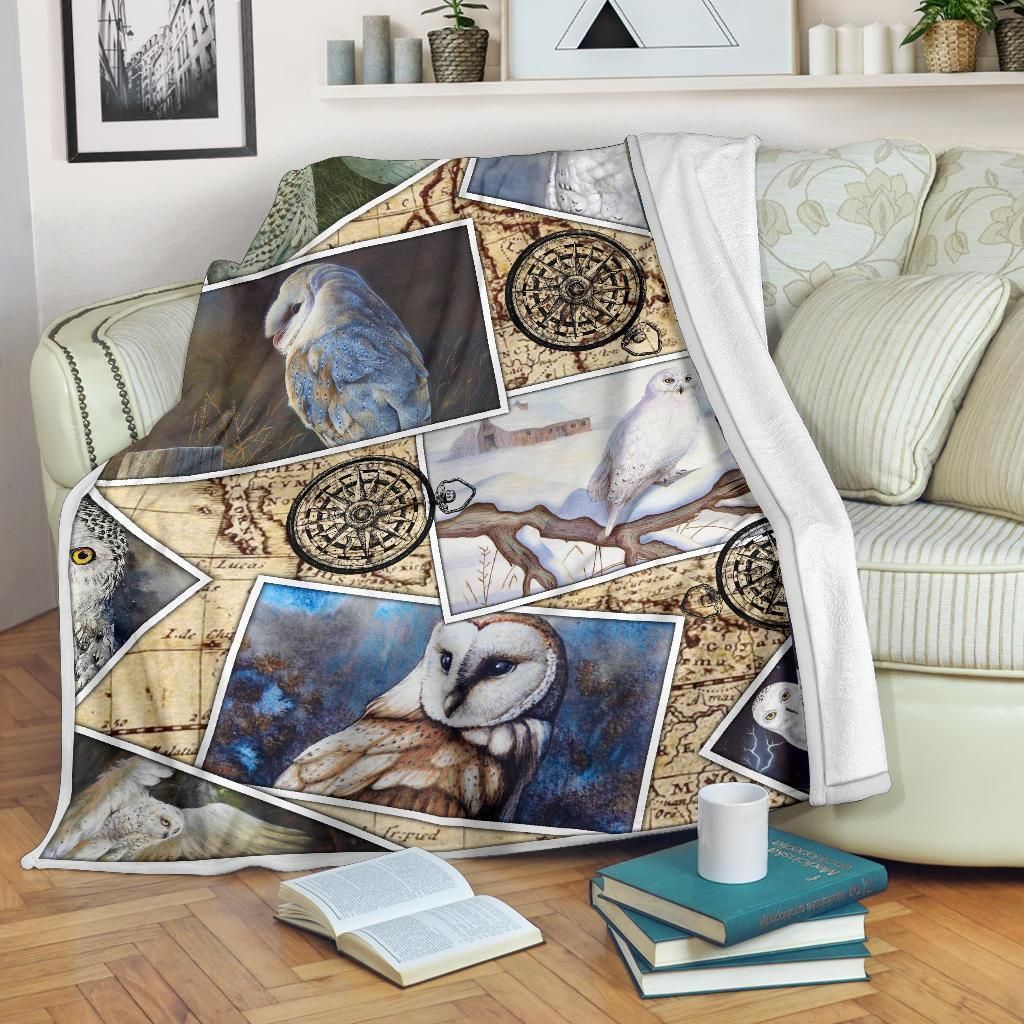 Owl Sherpa Fleece Blanket