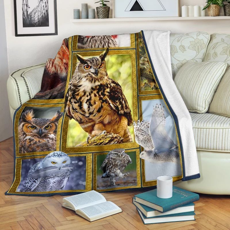 Owl Sherpa Fleece Blanket