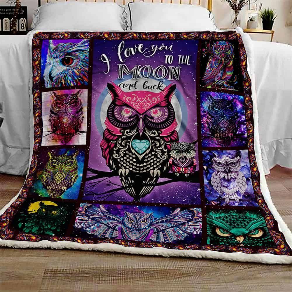 Owl Sherpa Fleece Blanket
