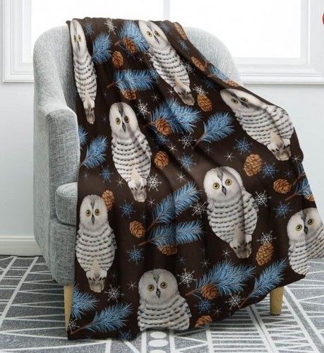 Owl Sherpa Fleece Blanket