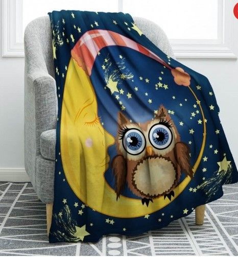 Owl Sherpa Fleece Blanket