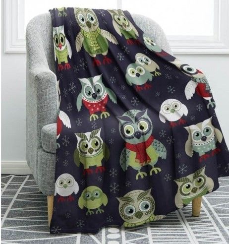 Owl Sherpa Fleece Blanket