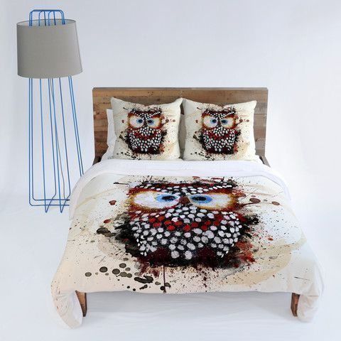 Owl Cotton Bed Sheets Spread Comforter Bedding Set