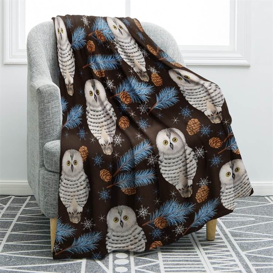 Owl Sherpa Fleece Blanket