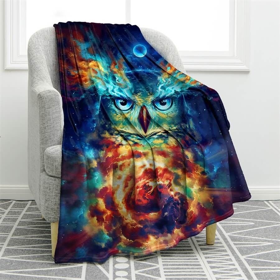 Owl Sherpa Fleece Blanket