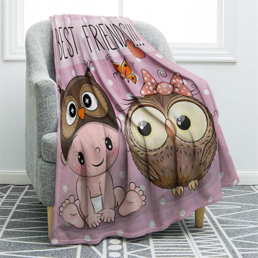 Owl Sherpa Fleece Blanket