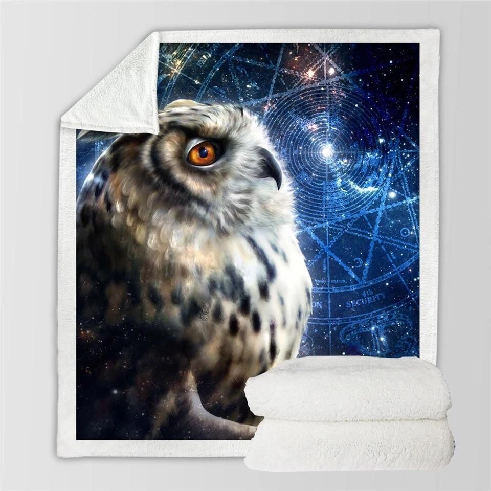 Owl Sherpa Fleece Blanket