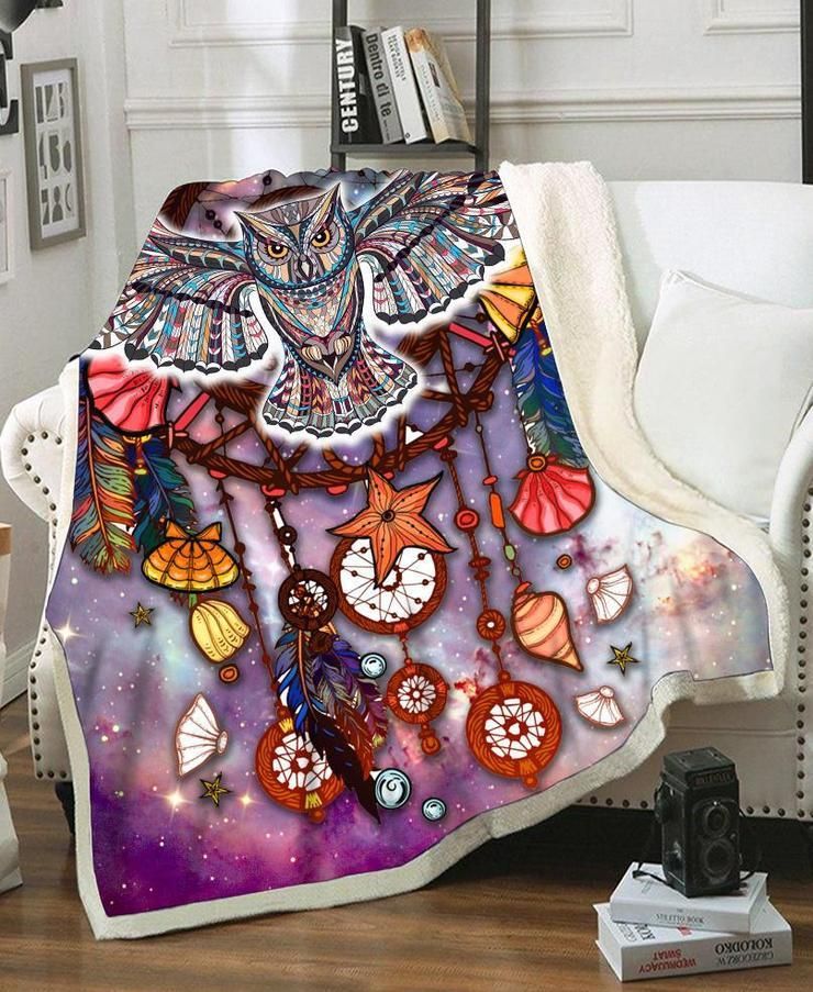 Owl Sherpa Fleece Blanket