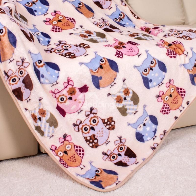 Owl Sherpa Fleece Blanket