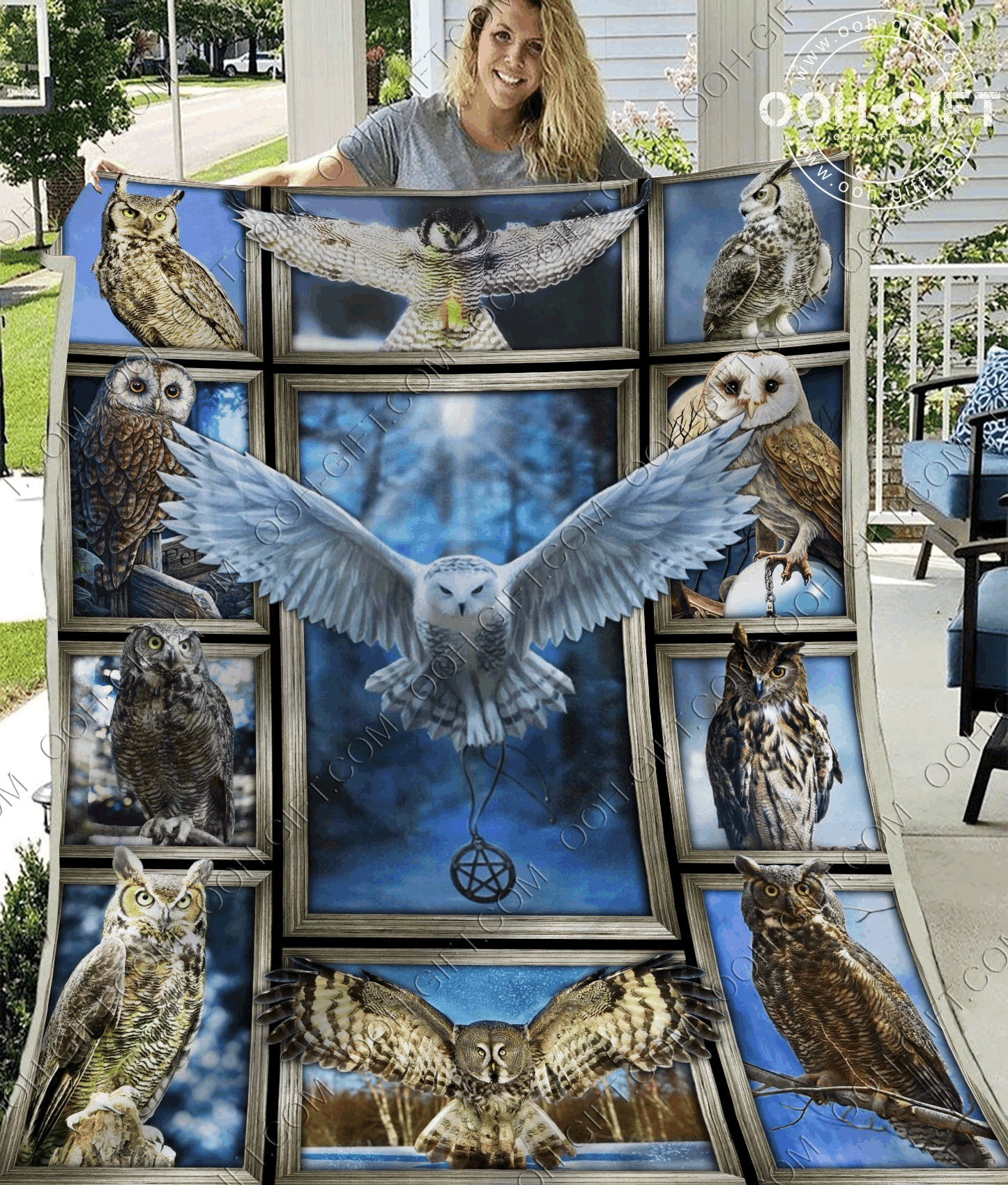 Owl Sherpa Fleece Blanket