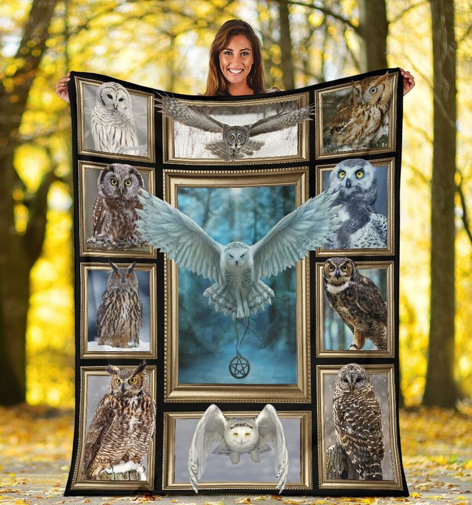 Owl Sherpa Fleece Blanket