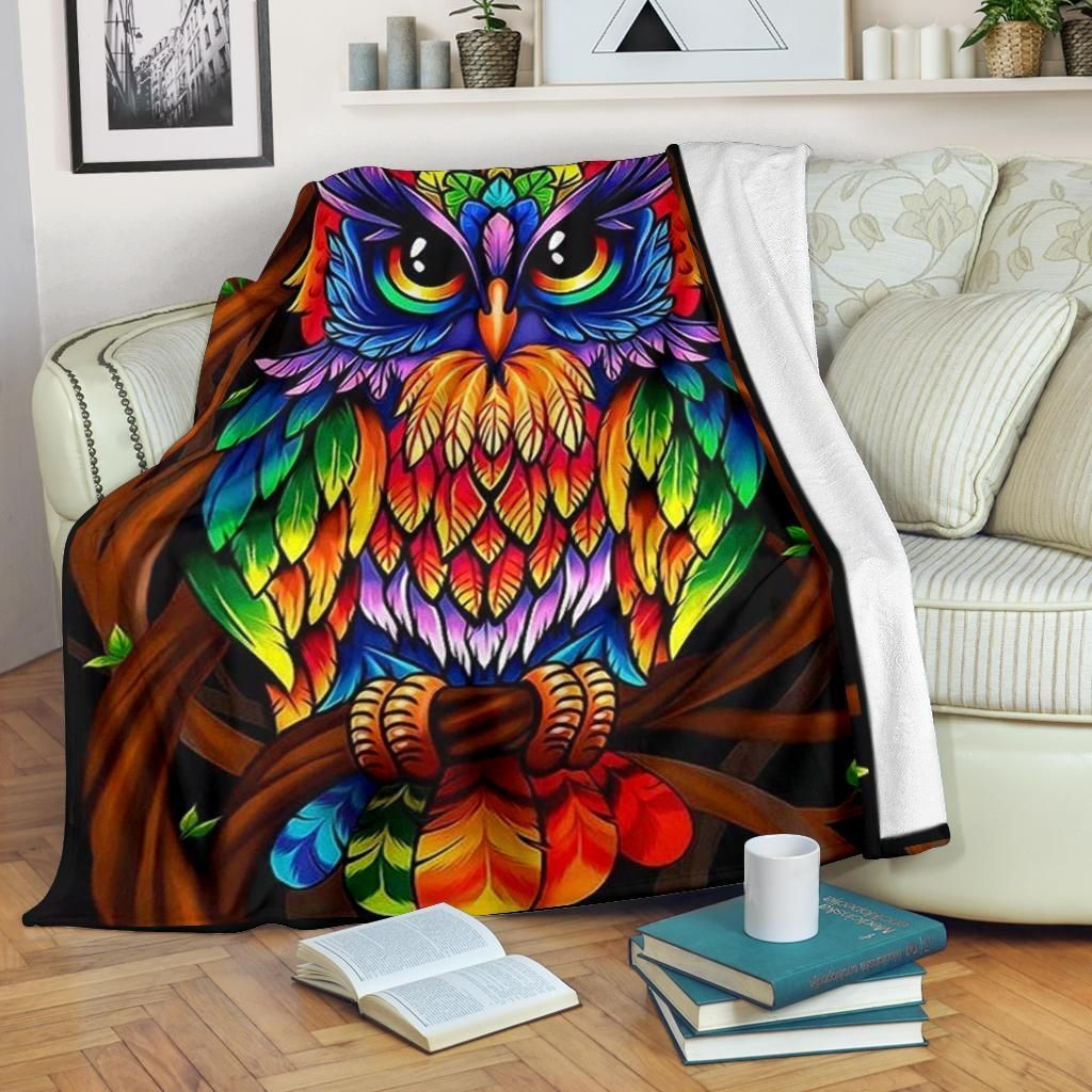 Owl Sherpa Fleece Blanket