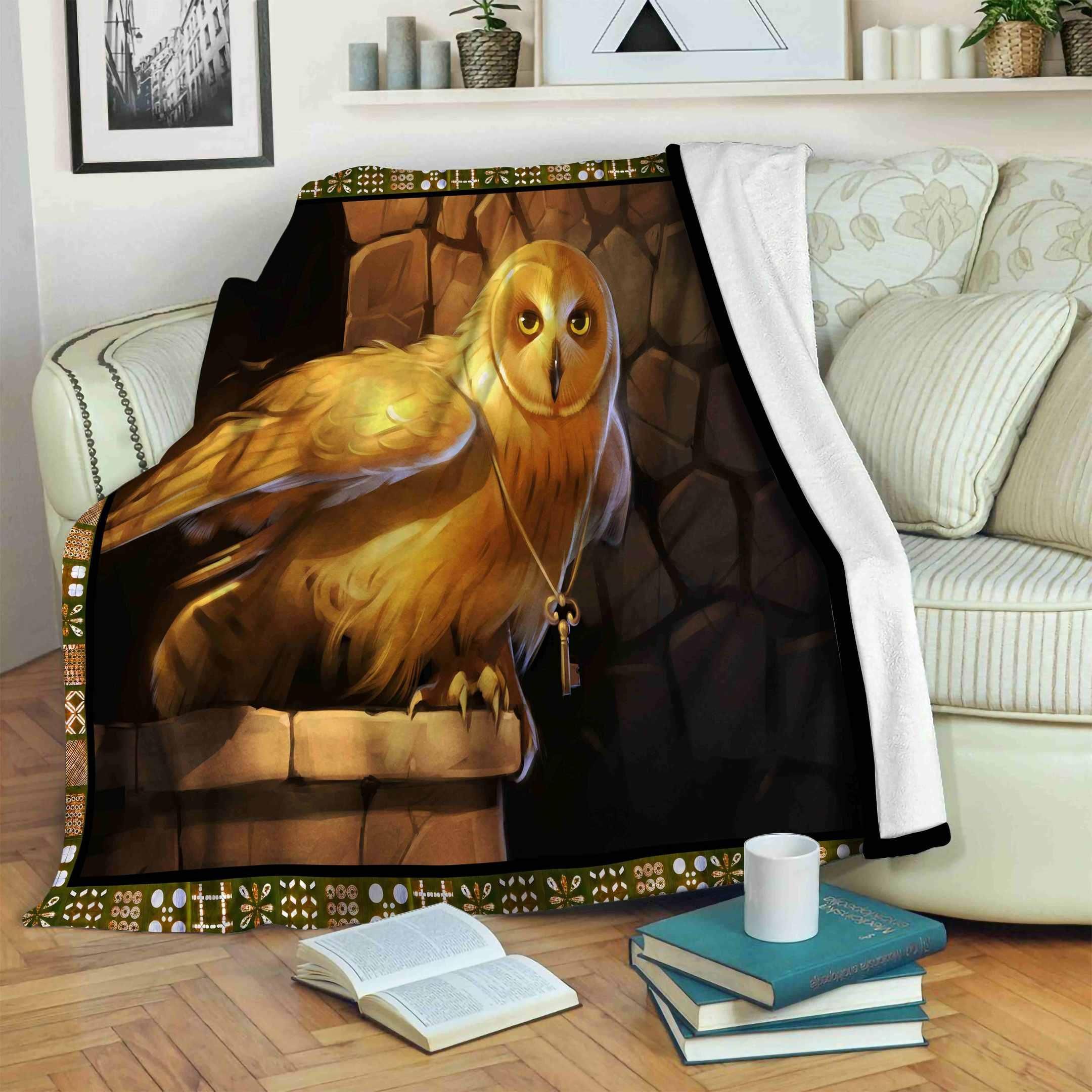 Owl Sherpa Fleece Blanket