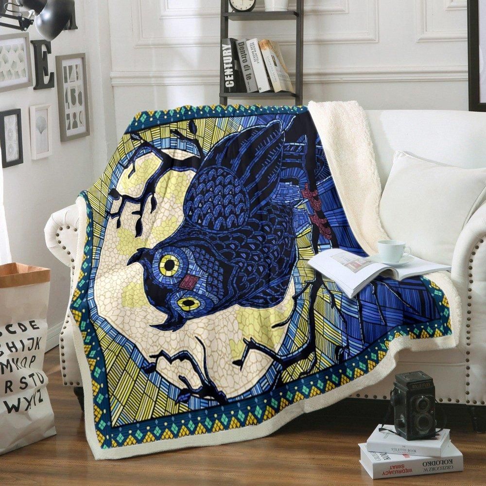 Owl Sherpa Fleece Blanket