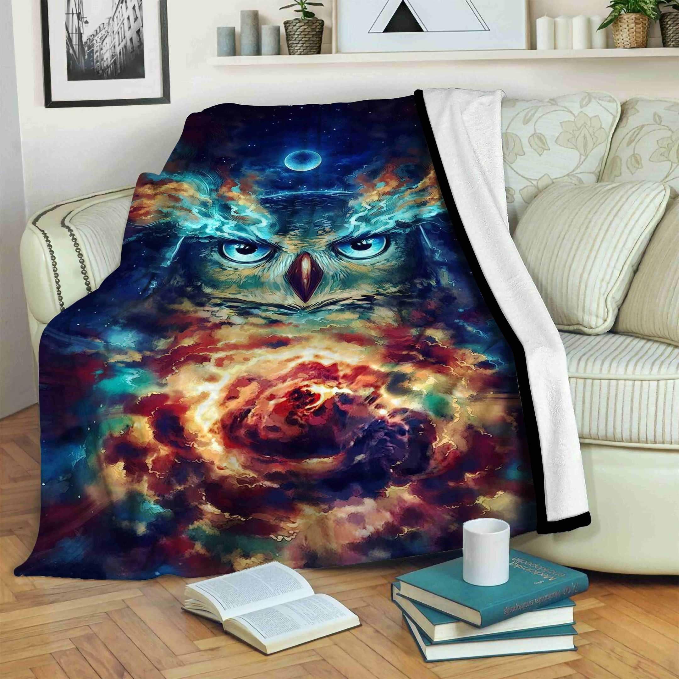 Owl Sherpa Fleece Blanket