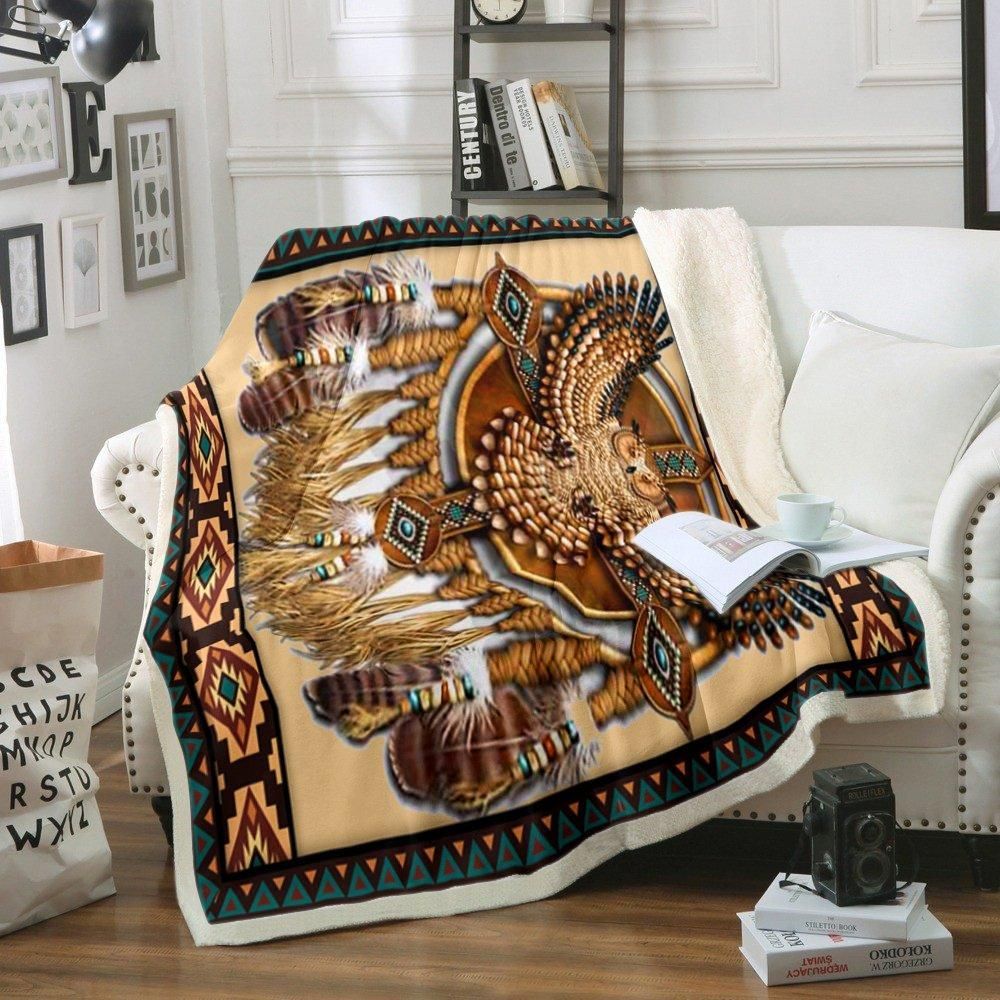 Owl Sherpa Fleece Blanket
