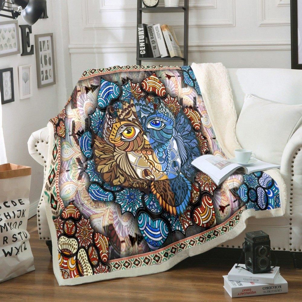 Owl Sherpa Fleece Blanket