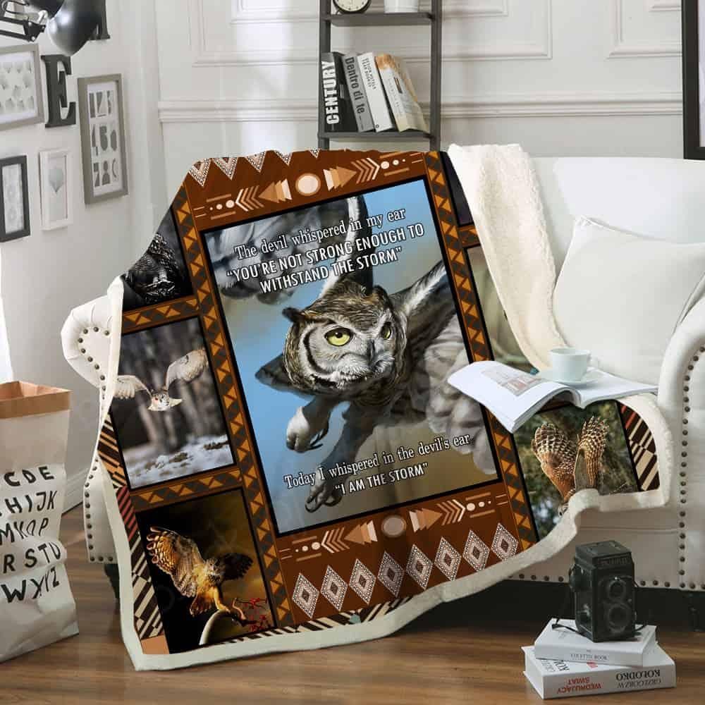 Owl Sherpa Fleece Blanket