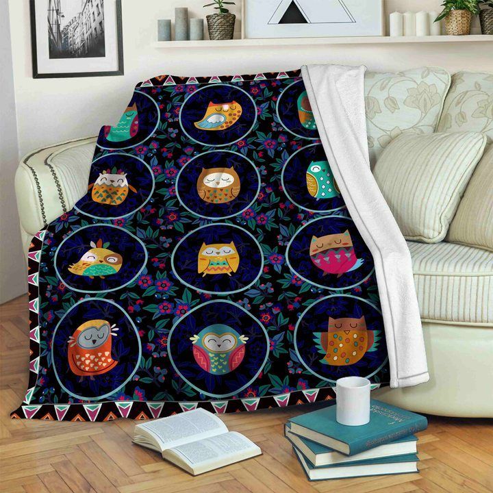 Owl Sherpa Fleece Blanket
