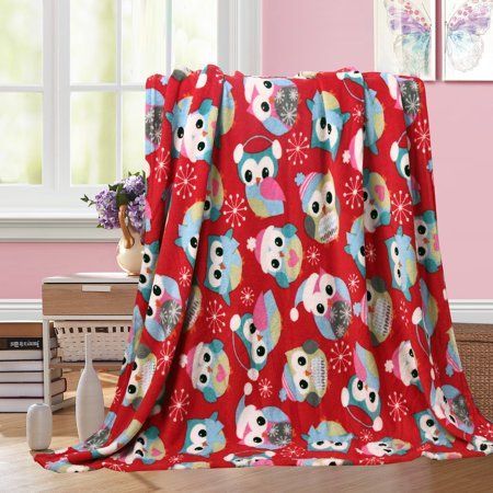 Owl Sherpa Fleece Blanket