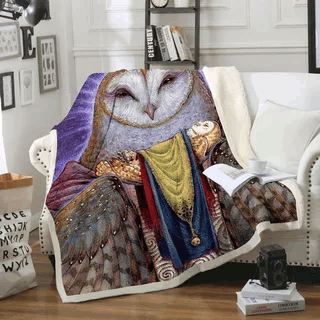 Owl Sherpa Fleece Blanket