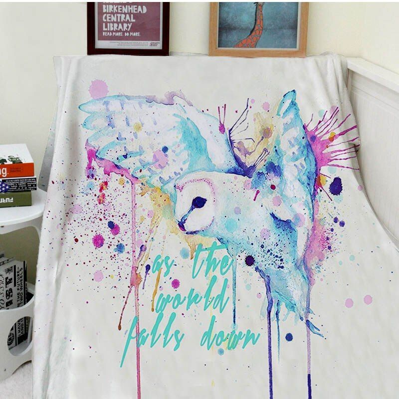 Owl Sherpa Fleece Blanket