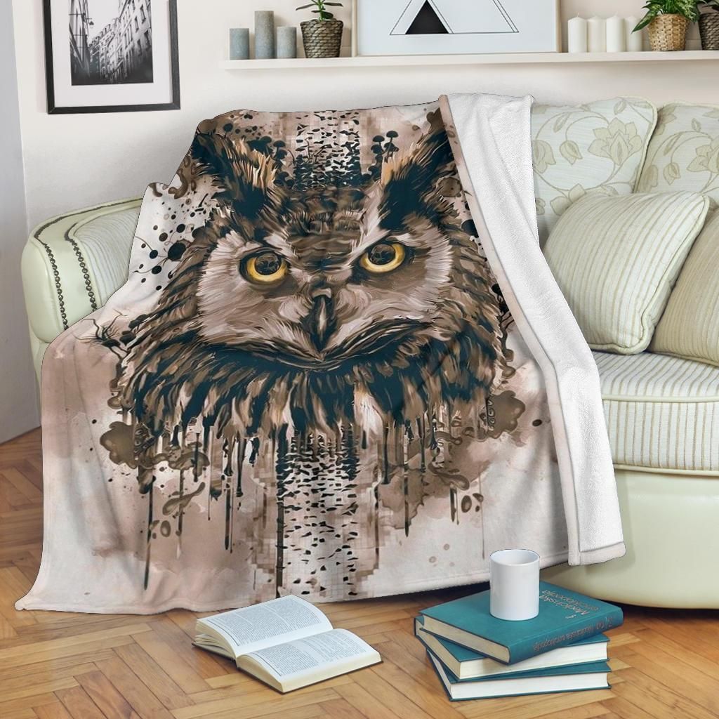 Owl Sherpa Fleece Blanket