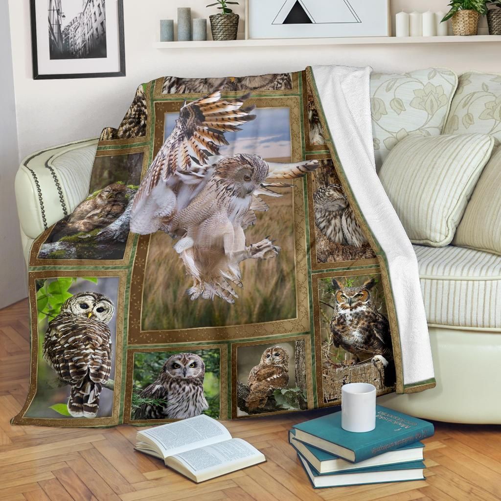 Owl Sherpa Fleece Blanket