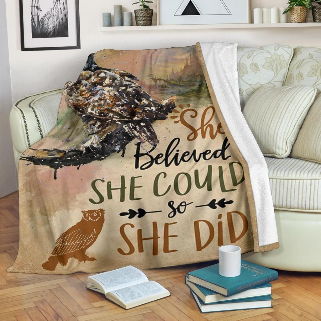 Owl Sherpa Fleece Blanket