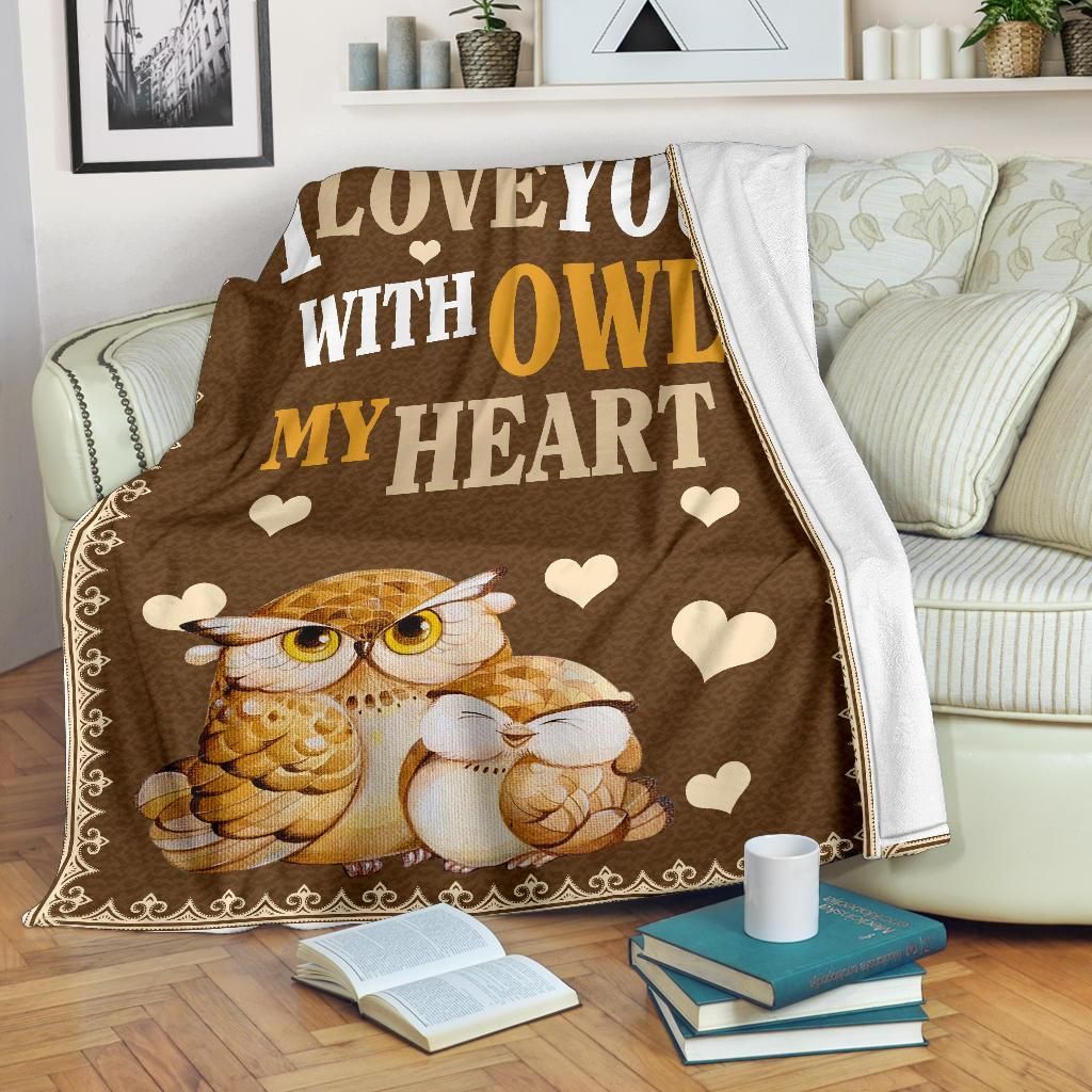 Owl Sherpa Fleece Blanket