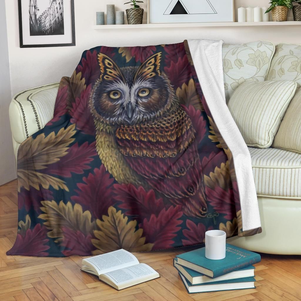 Owl Sherpa Fleece Blanket