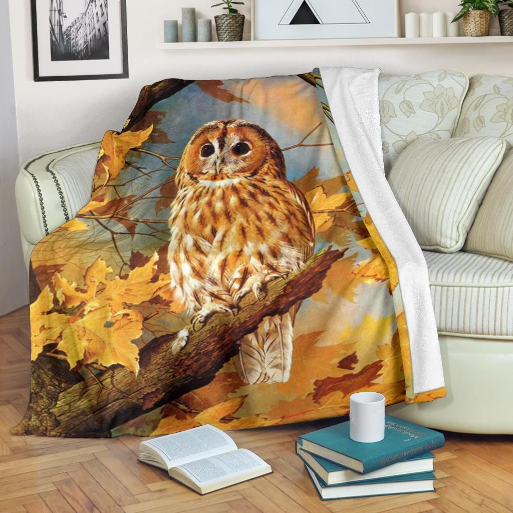 Owl Sherpa Fleece Blanket
