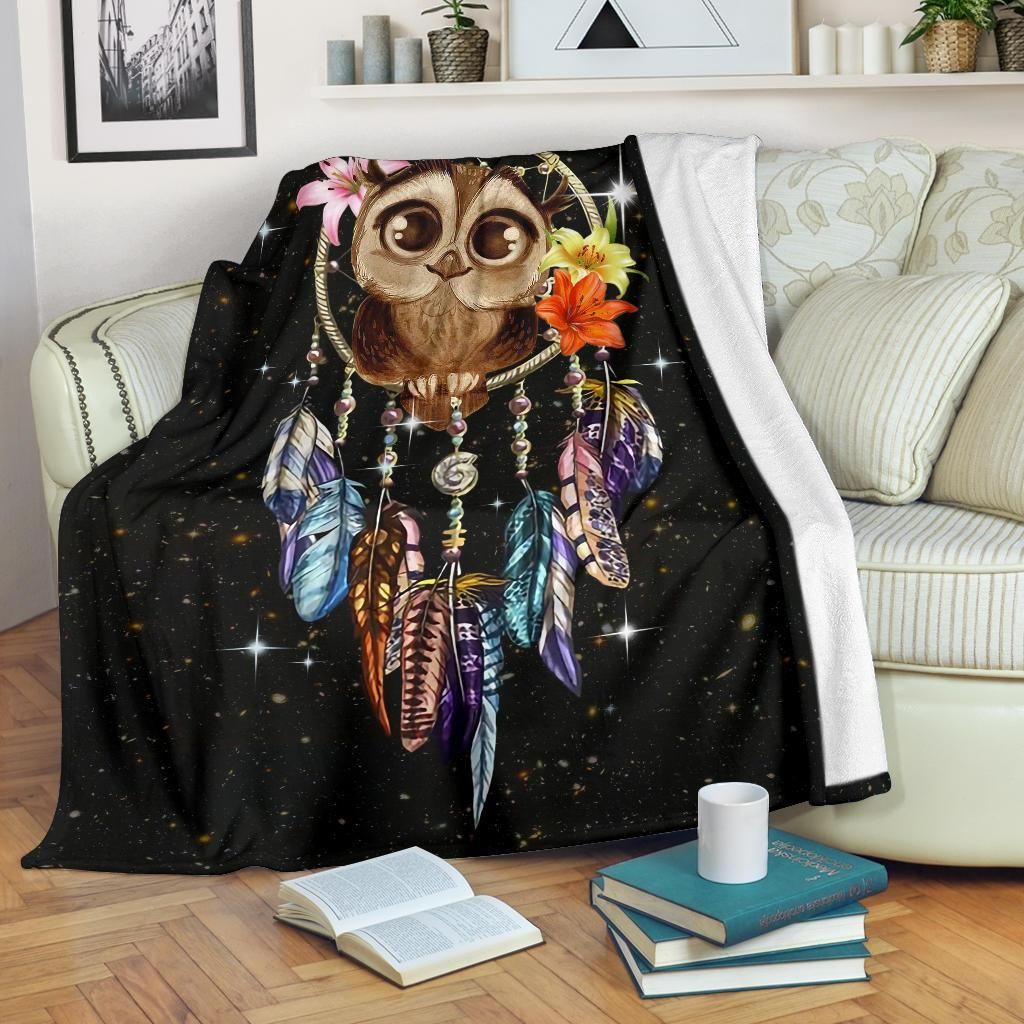 Owl Sherpa Fleece Blanket