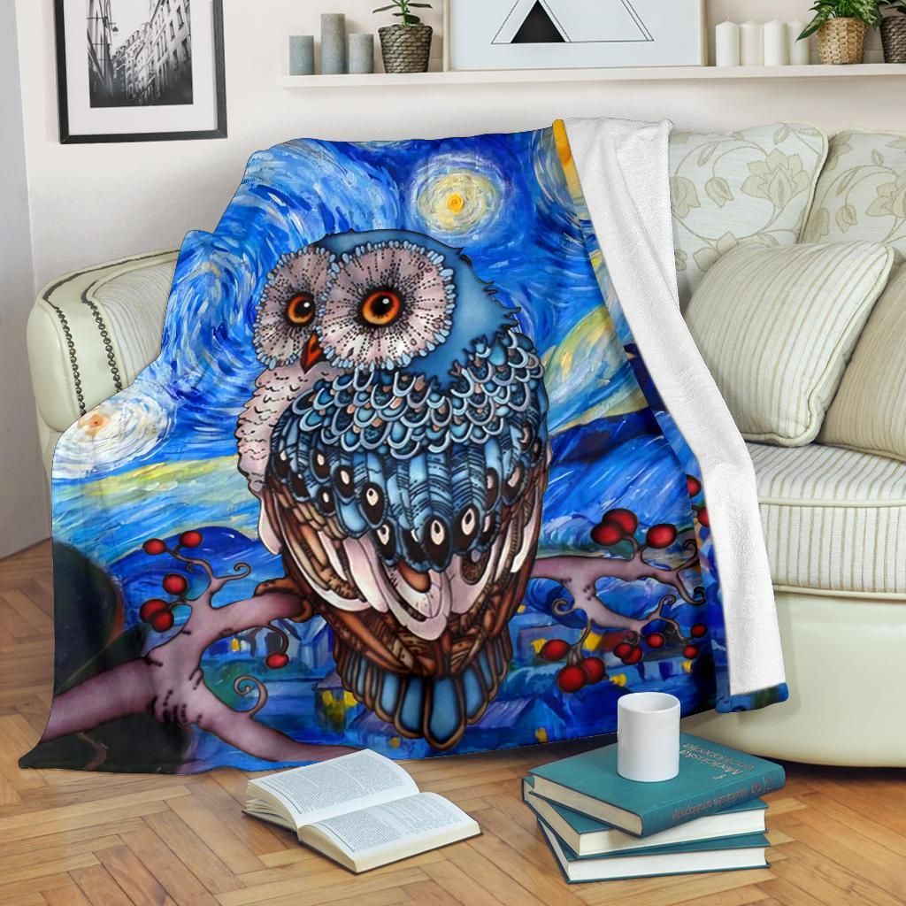 Owl Sherpa Fleece Blanket