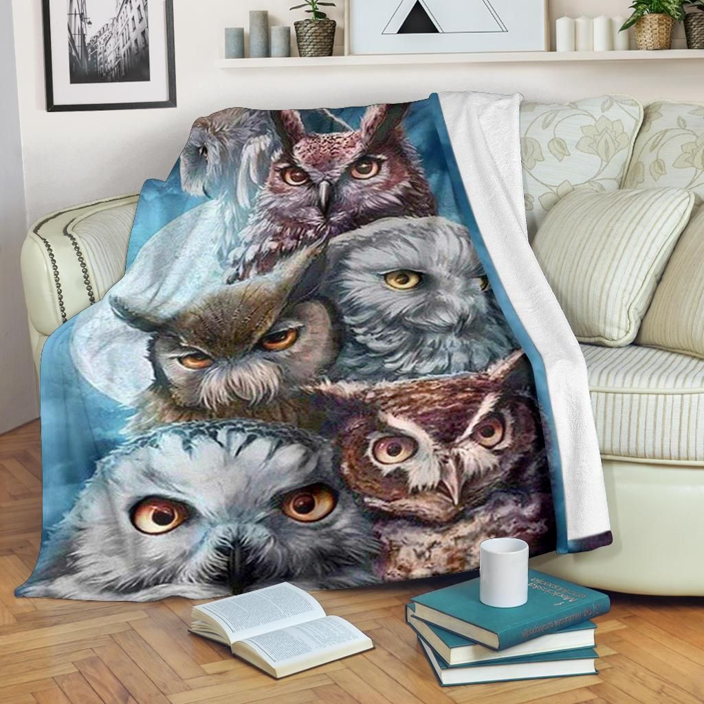 Owl Sherpa Fleece Blanket