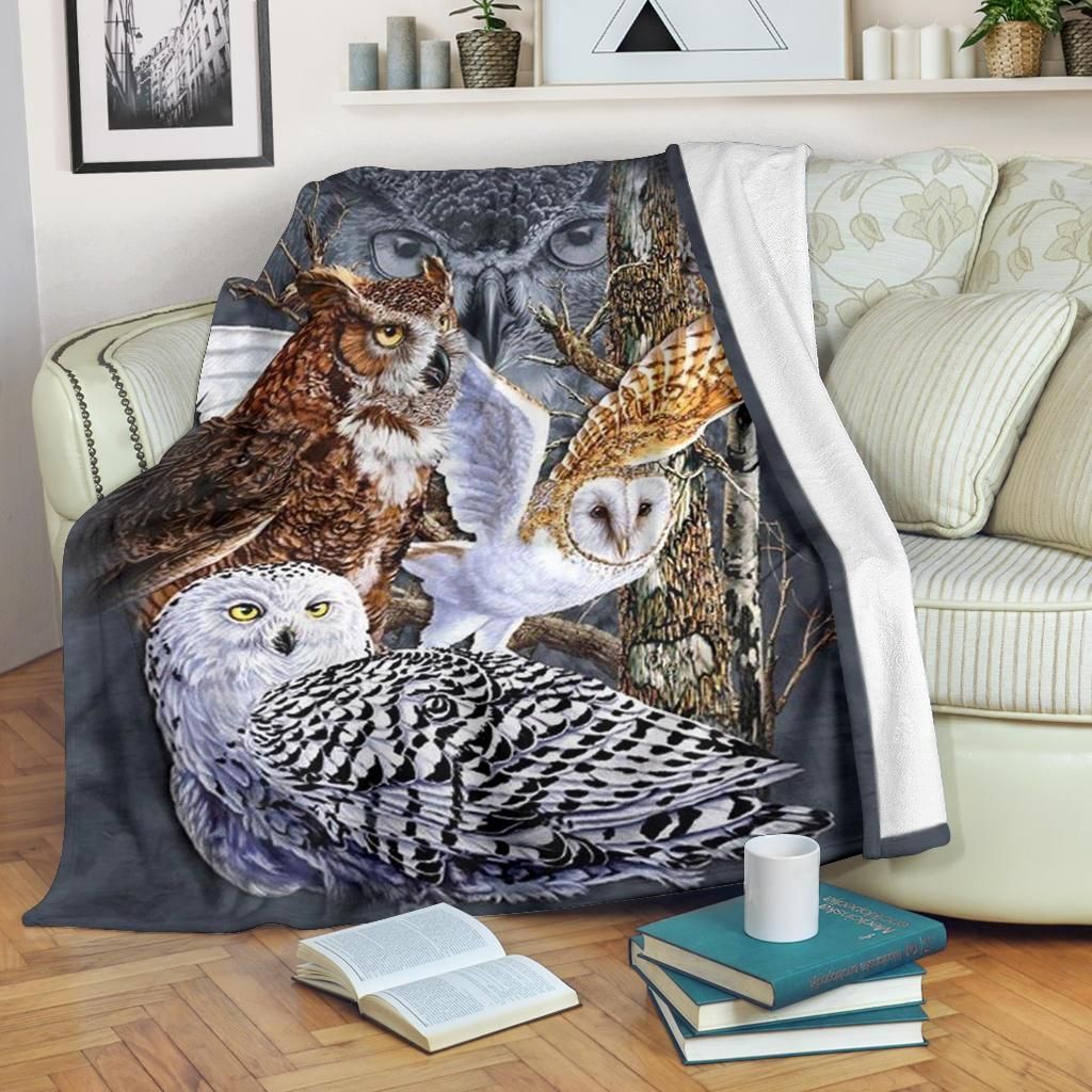 Owl Sherpa Fleece Blanket
