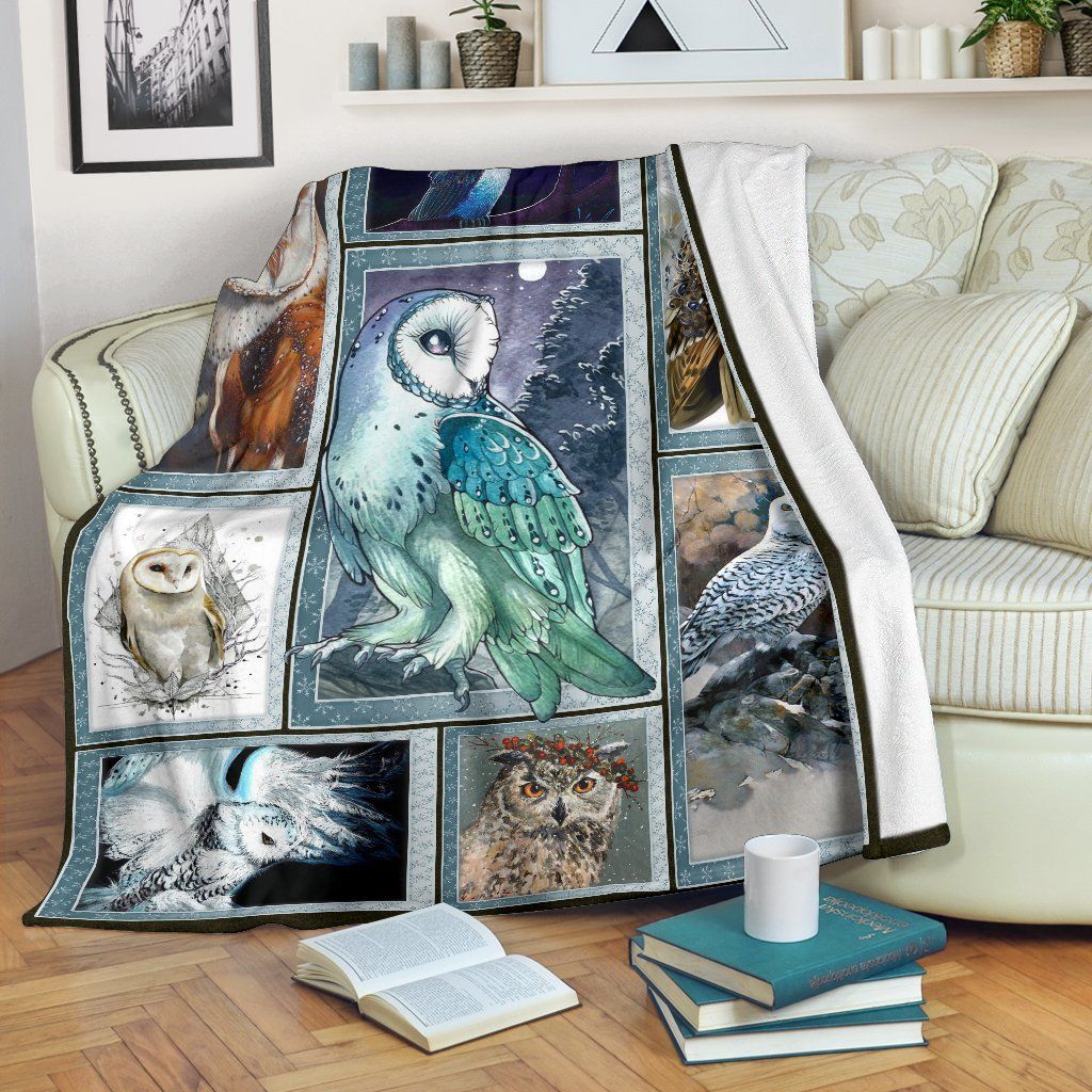 Owl Sherpa Fleece Blanket