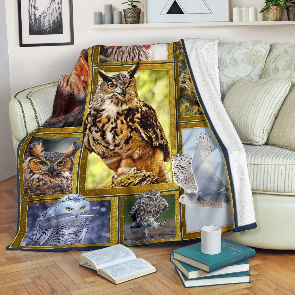 Owl Sherpa Fleece Blanket