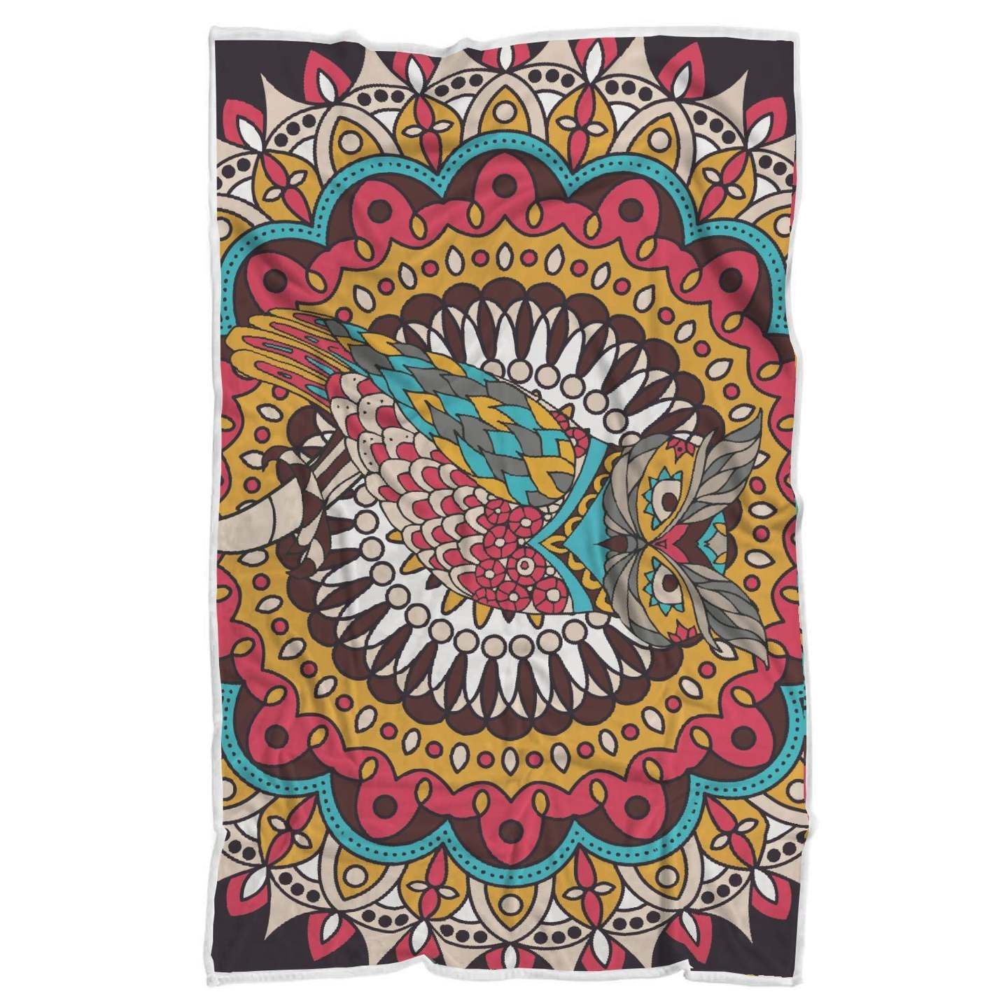 Owl Colorful Sherpa Fleece Blanket