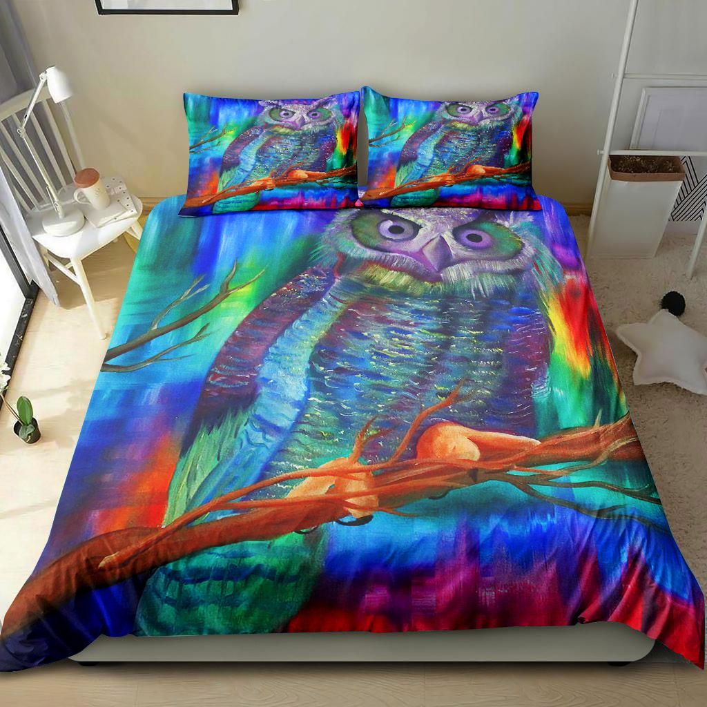 Owl Colorful Picture Bedding Set