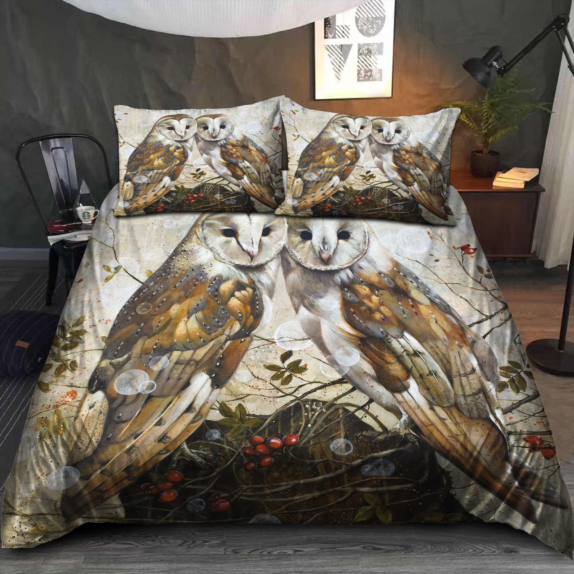Owl Couple Bedding Set