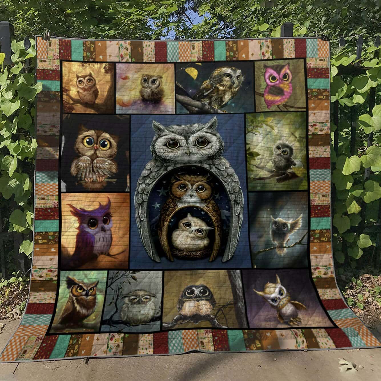 Owl Cute But Crazy Quilt Blanket DHC3112891TD