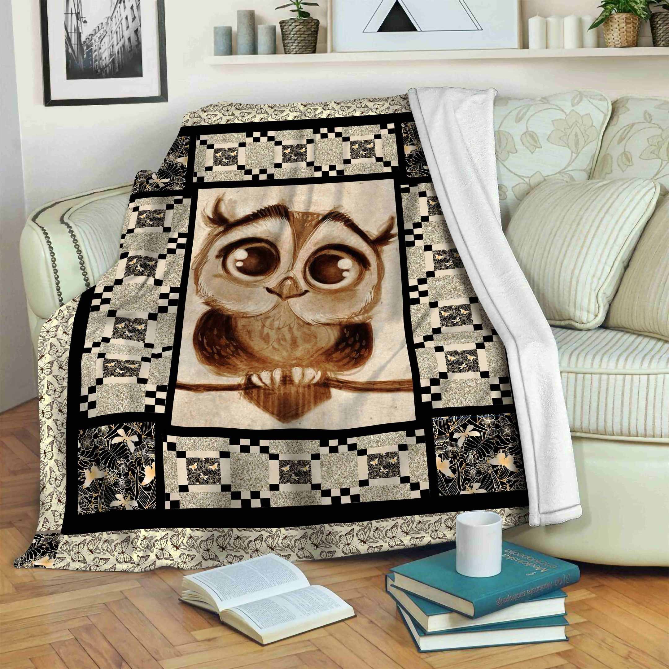 Owl Cute Sherpa Fleece Blanket