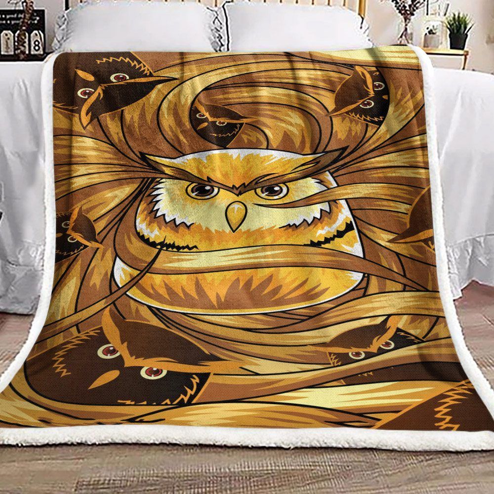 Owl Sherpa Fleece Blanket