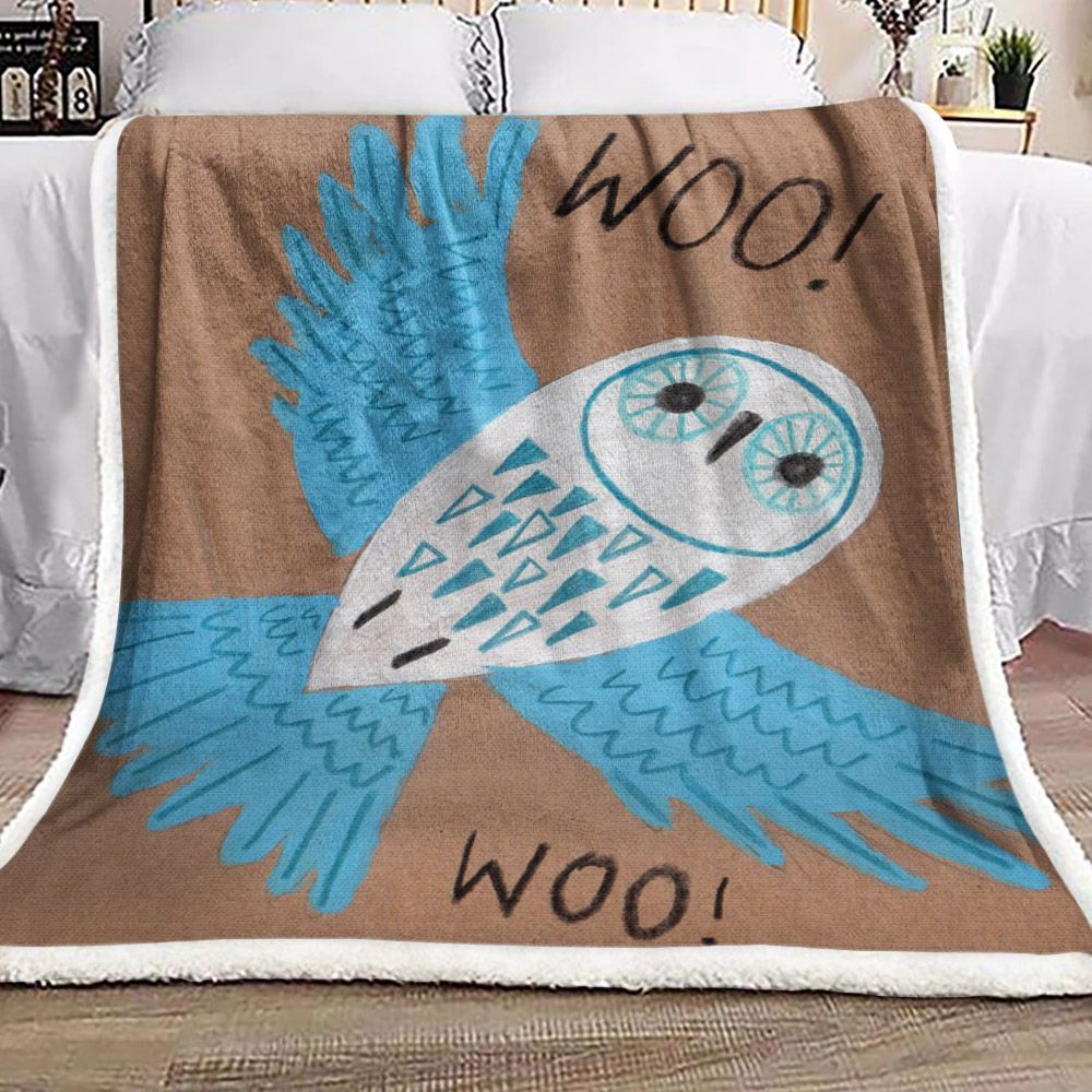 Owl Sherpa Fleece Blanket