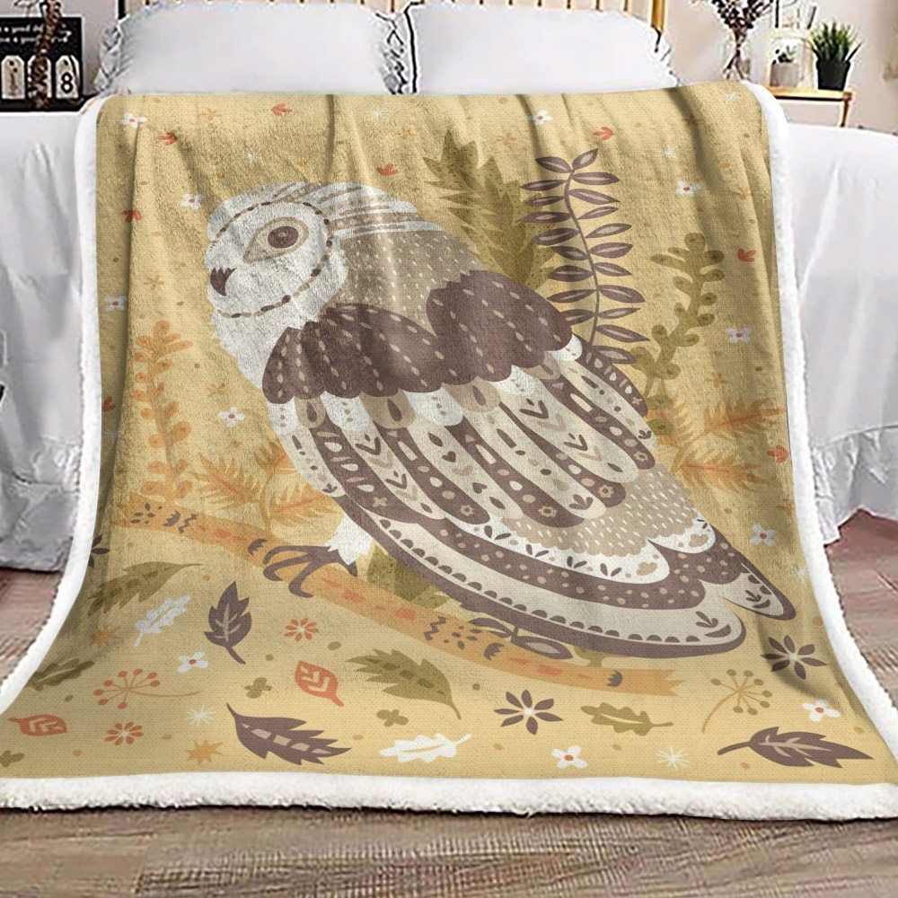 Owl Sherpa Fleece Blanket