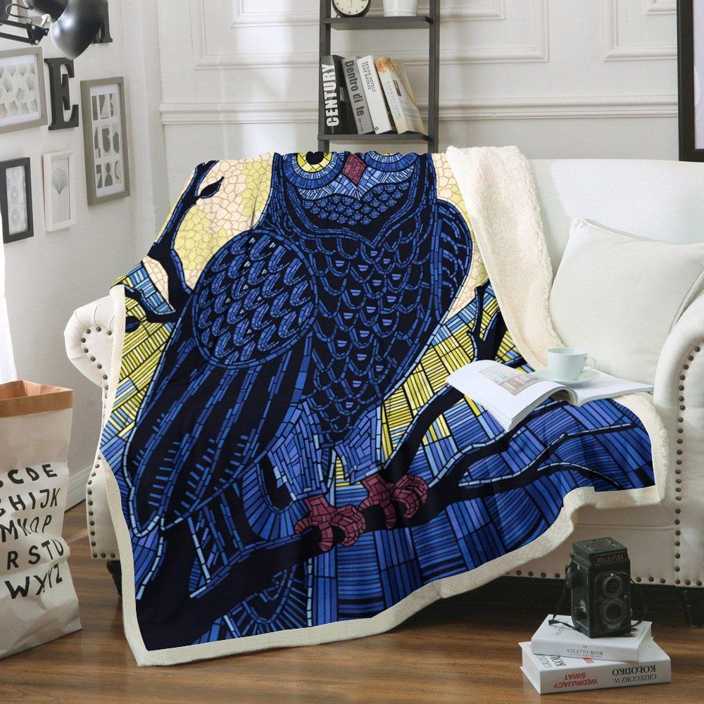Owl Sherpa Fleece Blanket