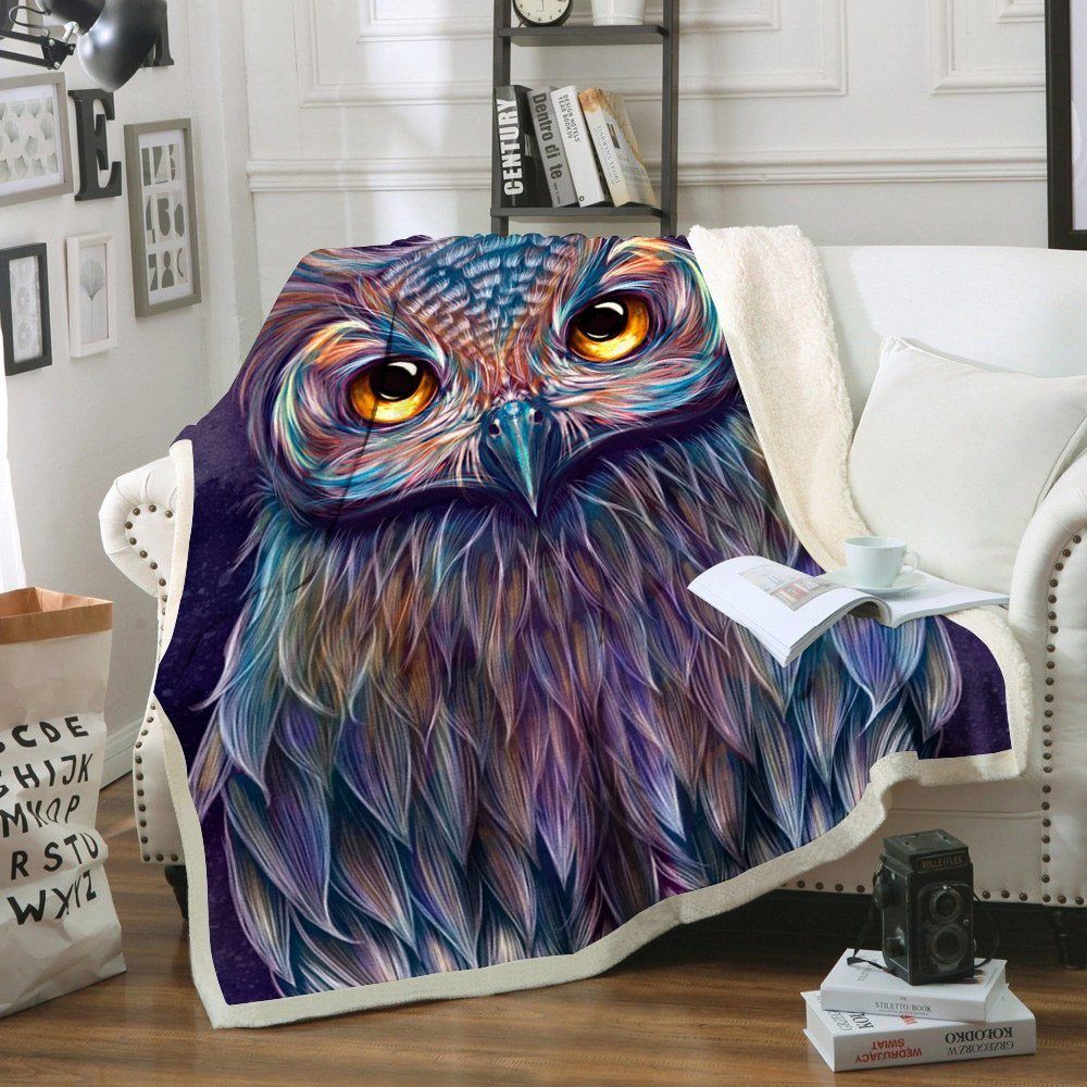 Owl Sherpa Fleece Blanket